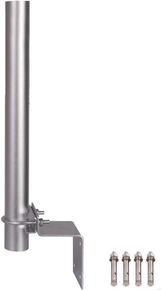 XRDS-RF 16" Antenna Pole, Upgraded Length Antenna Pole Mount for Outside Home Antenna with U-Bolt, Bracket, Mounting Screws - 40cm Length Universal Mounting Pole (Silver)
