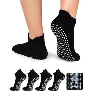 Hylaea Unisex Non Slip Socks with Grip for Yoga, Hospital, Pilates, Barre | Ankle, CushionedHylaea Unisex Non Slip Socks with Grip for Yoga, Hospital, Pilates, Barre | Ankle, Cushioned
 4 Pieces