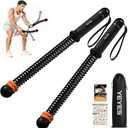 2 x YEYES Weighted Ropeless Battle Ropes - Heavy Duty Cordless Workout Ropes with Steel Spring Resistance for HIIT & Home Gym, Compact Full Body Fitness Equipment for Men & Women(Black)