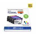 4 Pack New 220XL T220XL Ink for Epson WorkForce Black Color 220 T 220 XL Set
