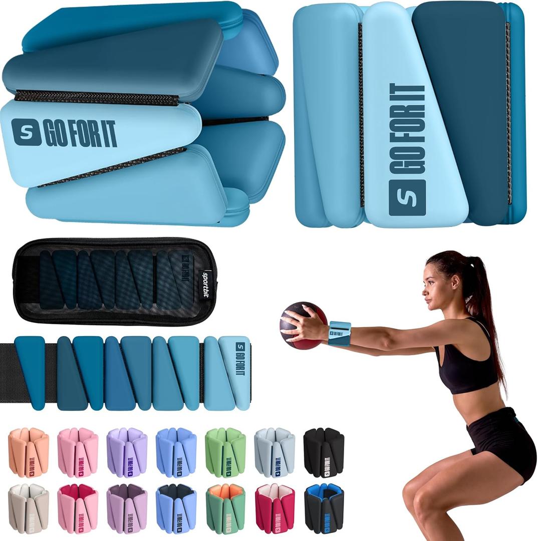 SPORTBIT Wrist and Ankle Weights for Women - Set of 2 (1lb Each) Wearable Ankle & Wrist Weights - Leg & Arm Bands, Silicone Weighted Bracelets for Workout, Walking, Running, Yoga, Pilates (Navy Blue) SPORTBIT Wrist and Ankle Weights for Women - Set of 2 (1lb Each) Wearable Ankle & Wrist Weights - Leg & Arm Bands, Silicone Weighted Bracelets for Workout, Walking, Running, Yoga, Pilates (Navy Blue)