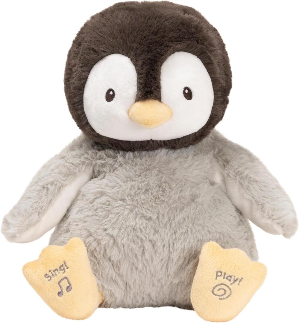 GUND Baby Animated Kissy The Penguin Plush, Singing Stuffed Animal Baby Toy for Ages 0 and Up, Black/White/Grey, 12"