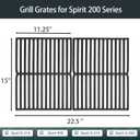 Utheer 15 Inch Grill Grate for Weber Spirit E/S 200 210 with Side Control, Spirit 500, Genesis Silver A, Grill Replacement Parts for Weber Spirit 7522, 15" x 23" Grill Grates
