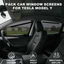ZATOOTO Tesla Model Y Car Window Shade for Side Window 2020-2024 4Pack Car Window Screen for Camping Snug Fit Magnetic Sunshade for Model Y Removable Bug Proof Breathable Mesh UV Block for Family Trip