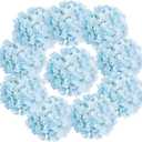Auihiay 10PCS Hydrangea Artificial Flowers, Faux Blue Flowers for Wedding Centerpieces, DIY Bouquets, Bridal Shower, Floral Decor Home Decoration with Stems (VASE NOT Included)