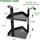 Office Cubicle Shelf, Cubicle Storage, Shelf Organizer Accessories, Height Adjustable Hanging Corner Shelf with Adjustable Hooks (Black, Double Layer)