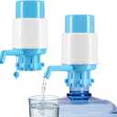 2pcs Water Bottles Dispenser Blue Manual Hand Pressure Drinking Fountain Pressure Pump Water Press Pump (Aqua)