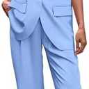 PRETTYGARDEN Women's 2 Piece Outfits Sleeveless Suit Vest and Wide Leg Pants Business Casual Blazer Sets L