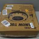 Snow Tube, 45''/48'' Rubber Snow Tubes with Commercial Grade Canvas Cover for Kids & Adults, Inflatable Heavy Duty Snow Sled Thickened Hard Bottom with Tow Strap, Sleds Winter Gifts