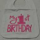 Aiden's Corner Handmade Cute Baby Boy Girl First Birthday Smash Cake Bibs - Birthday Bib (Pink White)