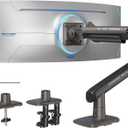 HUANUO Heavy Duty Monitor Arm for Ultrawide Screens up to 49", Holds 40 lbs,Aluminum Ultrawide Screen Desk Mount,Fully Adjustable Single Monitor Mount with C-clamp, Grommet Base, Max VESA 100x100