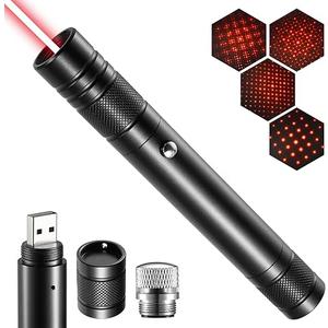 Laser Pointer High Power Rechargeable Lazer Pointer, Laser Pen with Long Range Adjustable Focus with Star Cap, Laser Pointer Pen Suitable for Outdoor, Astronomy, Cats Dogs (Red)