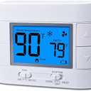 Non Programmable Thermostat for Home - Single Stage 1H/1C, with Room Temperature & Humidity Display and Large Blue LCD