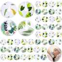 48 Pcs Gtube Button Covers Feeding Tube Pads Holder Abdominal Reusable Accessories Peg Tube Soft Absorbent Breast Feeding Pads Breastfeeding Support Nursing Care Stay Dry(Green Leaf)