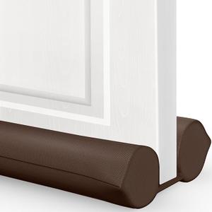 Comfyanno Under Door Draft Stopper  Bottom Door Gap Filler & Seal  Fits 26” to 32” Door, Block Cold Air, Noise, Sound, Wind, Bugs, Easy to Install, Double Side Block, No Adhesive, Brown