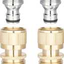 WHK Kitchen Quick Connect Faucet Adapter, Portable Bathroom Sink Faucet Snap Adapter to Garden Hose 15/16 In.-27M or 55/64 In.-27F x3/4 inch GHT Female for Washer, Indoor Sink (2 Packs)