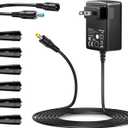 Universal AC Adapter 9V 2A Power Supply Center Positive with Reverse Polarity Cable & 6 Interchangeable Tips DC 9V Power Cord 9 Volt 1.8A 1.5A 1A Charger for Router Speaker DVD Player Pedals