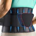 FEATOL Back Brace Support Belt-Lumbar Support Back Brace for Back Pain, Sciatica, Scoliosis, Herniated Disc Adjustable Support Straps-Lower Back Brace with Removable Lumbar Pad for Men & Women (Large/X-Large (Pack of 1), Black)