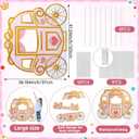 Geelin 47" Princess Carriage Cardboard Cutout Stand up Pink Princess Birthday Party Decoration Life Size Photo Booth Props for Girl Themed Birthday Backdrop Background Party Supplies