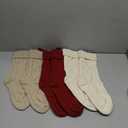 Fesciory Christmas Stockings,  Pack 18 Inches Cable Knitted Large Size Stocking Gifts & Decorations for Family Holiday Xmas Party (Burgundy&Ivory White and Khaki 18in)