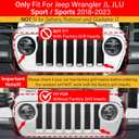 Bonbo Mesh Grille Grill Insert & Headlight Turn Light Cover Trim Exterior Accessories for Jeep Wrangler JL Sport/Sports 2018-2023 (Black)