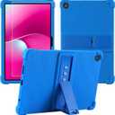 Caweet Case for T-Mobile Revvl Tab 2 10.1" Tablet (2025) with Tempered Glass Screen Protector, Heavy Duty Shockproof Full-Protection Adjustable Stand Silicone Cover, Blue