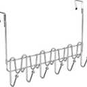 DecoBros Supreme Over The Door 11 Hook Organizer Rack, Chrome Finish