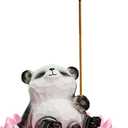 Lotus Panda Incense Holder Cute Animal Figurine Incense Burner Flower Stand Ash Catcher Creative Cartoon Resin Panda Statue for Home Room Decor Meditation Yoga Spa