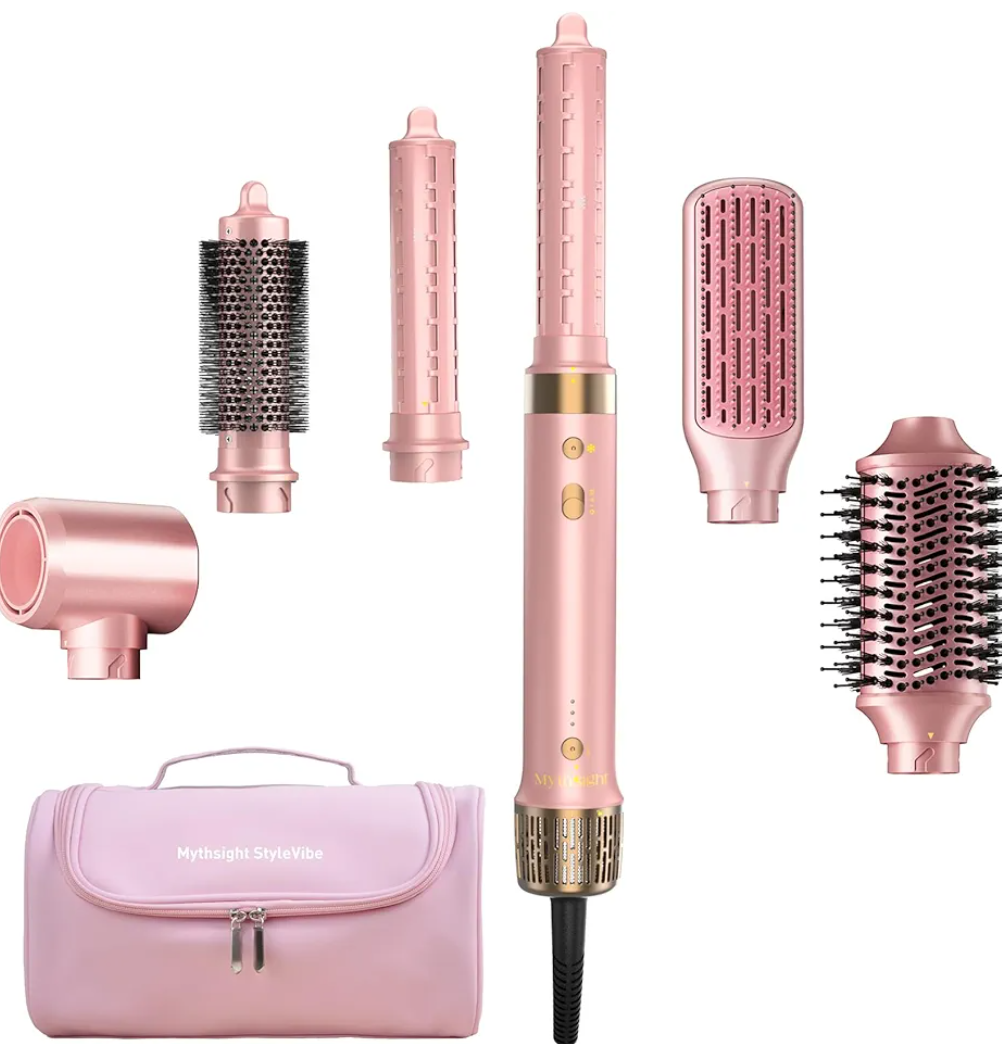 StyleVibe 6-in-1 Air Styler, Hair Dryer & Blow Dryer Brush with Auto-Wrap Curl L/R, Fast Drying, Smooth Blowouts, Root-Lift Volume, No Heat Damage Frizz-Free Thermal Brush, Gifts for Women