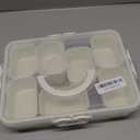 Snackle Box Container 8-Section,Clear Divided Tray w/Secure Lid & Handle,Perfect Organizer for Fruits, Veggies, Candy & Charcuterie,Dishwasher Safe,Ideal for Travel, Parties & Picnics!(1)