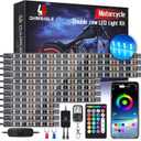 12PCS Double Row Motorcycle RGB LED Light Kits with Brake Turn Signal, Super bright Underglow Light with APP/RF Remote, Neon Accent Waterproof 12V for Sport Bike, Cruiser, Street & Off-Road Motorcycle