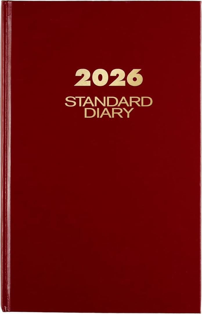 AT-A-GLANCE 2026 Standard Daily Planner, 7-3/4" x 12", Large, 12-Month, Hardcover, Red (SD3761326)