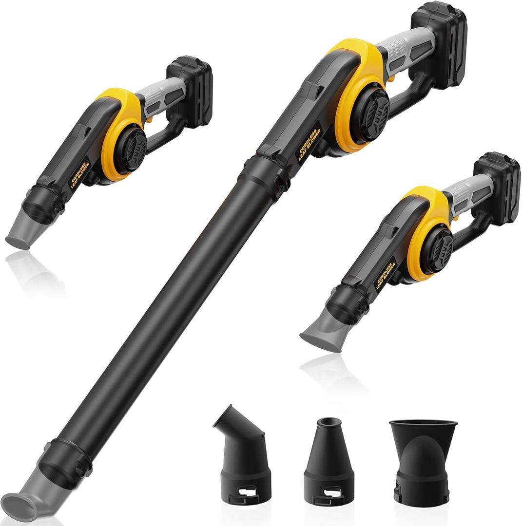 HEINPRO Cordless Leaf Blower Compatible with DEWALT 20V Max Battery (Tool Only) 200MPH Small Electric Leaf Blowers w/ 3 Speeds Mode, Lightweight Mill Leaf Blowers Battery Powered for Patio (Black (Battery & Charger not Included))