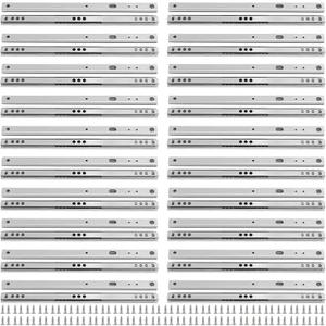 10 Pairs of 10 Inch Full Extension Drawer Slide,JEUIHAU Ball Bearing Side Mount Soft Close Drawer Slides, 2 Way Slide Track Rail, Ball Bearing Runners for Drawer