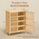 Bamboo Shoe Storage Cabinet for Entryway with Doors, Hidden Shoe Organizer