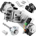 Ignition Switch Lock Cylinder, Compatible with 2012-2014 Civic 1.8/2.4L, Assembly w/Remote Key (ID46 Chip 433MHZ Freq), Left Door/Fuel Cap Lock, Replaces# 72185-TR0-A01
