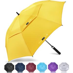 ZOMAKE Automatic Open Extra Large Golf Umbrella 51/54/62/68/72 Inch, Double Canopy Vented Windproof Oversize Stick Umbrellas for Rain