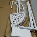 aboxoo 3 Tier Plant Stand Semi-Circular Flower Pot Organizer Rack Quarter Round Plant Display Holder Outdoor Storage Shelves Metal Corner Shelf Planter Shelving Ladder Plant Stand for Indoor