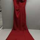 VFSHOW Womens Ruffle One Shoulder Formal Prom Gala Maxi Dress Evening Gown | V Neck, Bodycon, Sexy Ruched High Slit, Long Cocktail Wedding Guest Dresses, Party, Bridesmaid, Sparkly Dark Red, XS