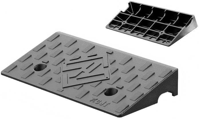 Rubber Threshold Ramp, 3" Rise Wheelchair Ramp Doorway, 7000Lbs Load Capacity, Non-Slip Surface Rubber Curb Ramp for Wheelchair and Scooter (3" Height) (3" Rise)