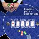 Round Poker Mat,39/47/55/63 inch 6-10 Person Texas Poker Rubber Mat, Foldable Tabletop, Portable Poker Tabletop, Suitable for Poker Games, Blackjack, Casino Layout(Blue 80 * 80CM)