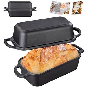 Amazon.com: GRMImosa 2 in 1 Cast Iron Bread Loaf Pan with Lid, Loaf Pans for Baking Bread, Even Heat Distribution for Meatloaf, Homemade Bread: Home & Kitchen