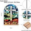 KOMI Cross Stand Catholic Ornament Statue Acrylic Desk Sign Tabletop Decor Home Altar Decor Christian Gifts