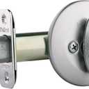 Kwikset 663 Single Sided Deadbolt Lock, Satin Chrome Round Interior Turnpiece Only, Unkeyed Front Entry Door Lock Set (1 Count (Pack of 1))