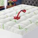 Waterproof King Size Mattress Topper Viscose Derived from Bamboo, Extra Thick Mattress Pad for Back Pain, Cooling Mattress Topper with Deep Pocket 8"-21", Green,King