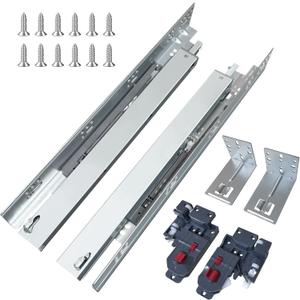 4 Pair 21 Inch Undermount Soft Close Drawer Slides Full Extension Concealed Bottom Mount Drawer Slides with 3D Adjustable Lock Device and Rear Mounting Brackets, 100 LB Capacity