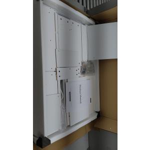 Haewon Vanity Desk with LED Mirror and 3 Light Modes, Makeup Vanity Table with Power Outlet, 4 Drawers and Hidden Storage Chair for Bedroom, White