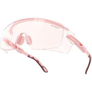 UKNOW Safety Glasses Over Eyeglasses, Anti Fog Safety Goggles ANSI Z87.1, Adjustable Protective Eyewear