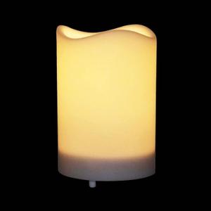 Solar LED Candle with Waterproof Light Sensor, Dusk to Dawn on/Off Automatic Operating, 3X5 Inch Flameless White Plastic Pillar Candles with Flickering Warm White Light