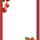 Red Christmas Bulbs Stationery Paper - 80 Sheets